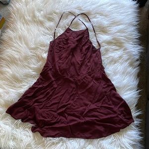 Maroon Open Back Sundress